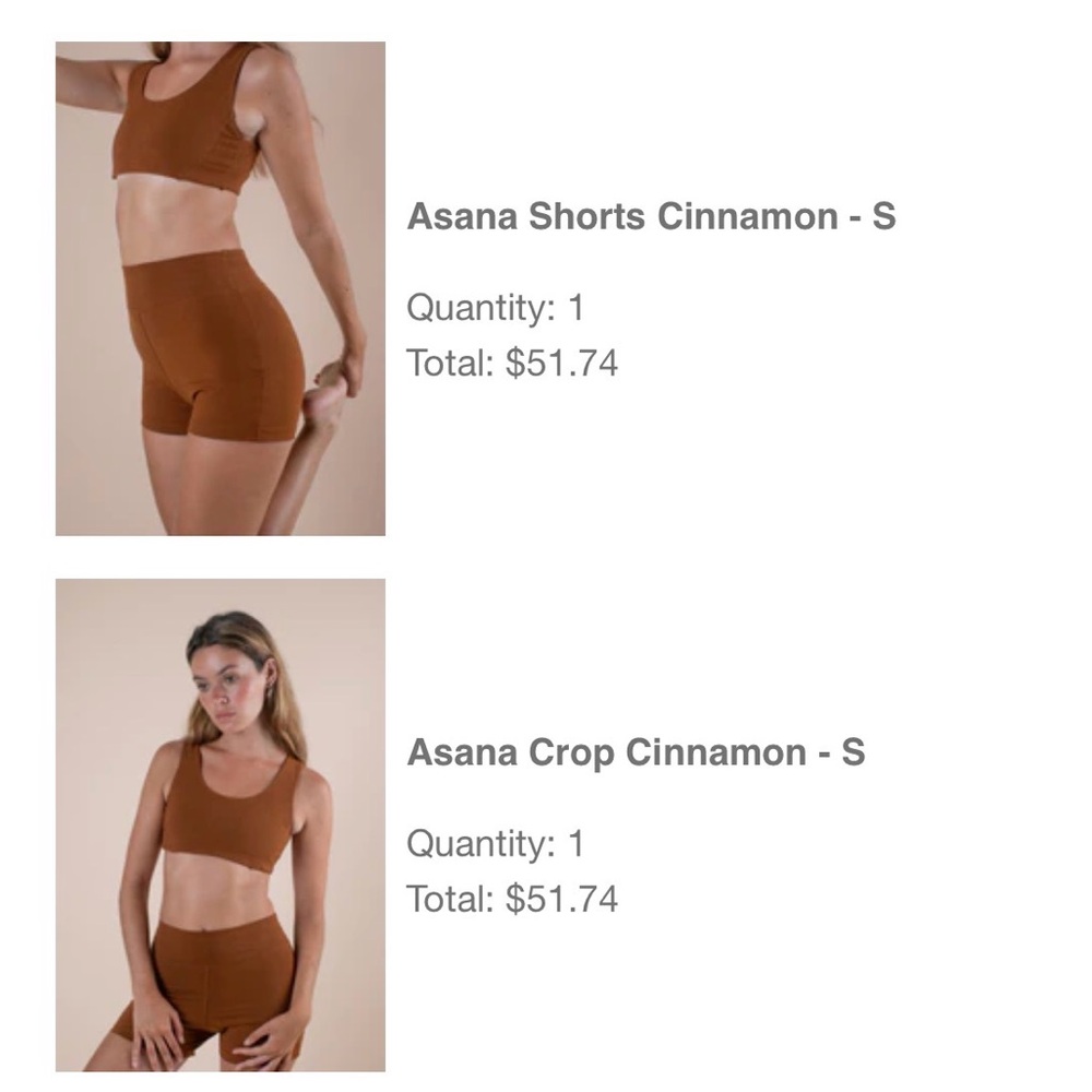 Asana Cinnamon Athletic Shorts and Bra Top - Women’s Indigo Luna